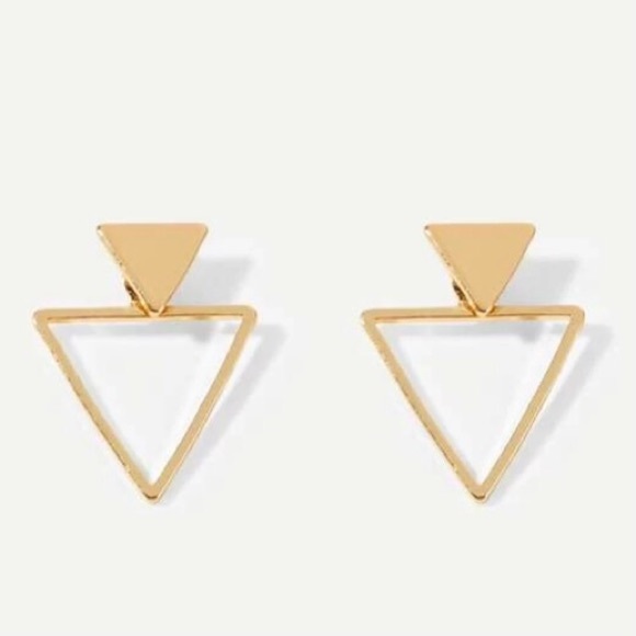 Jewelry - 3 for $12 Gold Open Triangle Shaped Stud Earrings